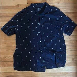 H&M Black Palm Tree Print Casual Shirt